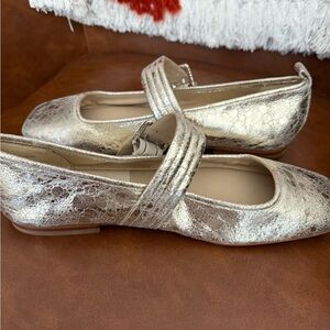 Dolce Vita Silver Flats with Elastic Strap